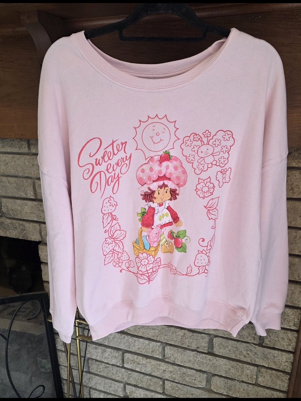 Pink Strawberry Shortcake Graphic Crewneck Sweater - Sweeter Every Day - Picture 2 of 4